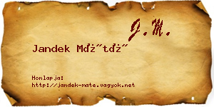Jandek Máté névjegykártya