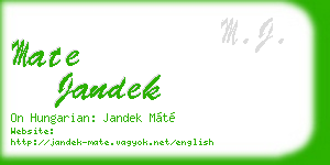 mate jandek business card